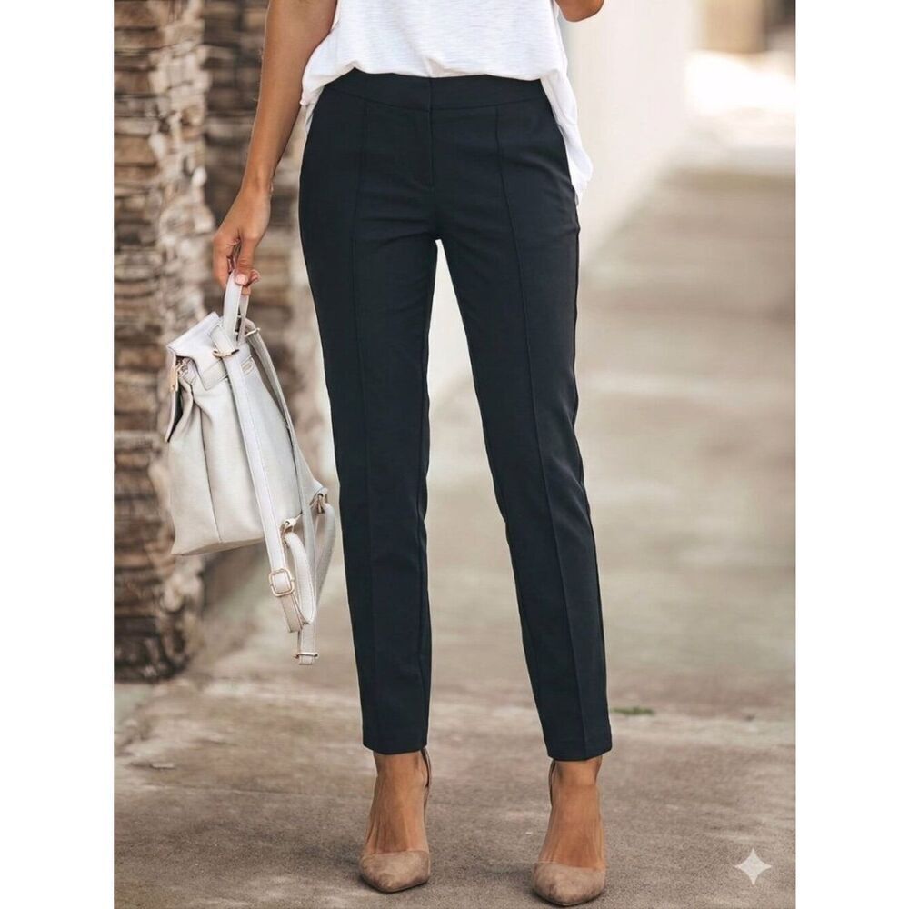 Simply Vera Vera Wang Skinny Pull On Slacks High Waist Leggings Size M Short
